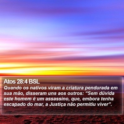 Atos 28:4 BSL Bible Verse Image