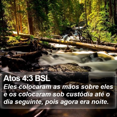 Atos 4:3 BSL Bible Verse Image