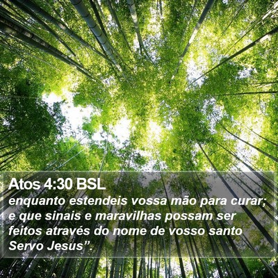 Atos 4:30 BSL Bible Verse Image