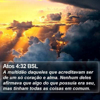 Atos 4:32 BSL Bible Verse Image