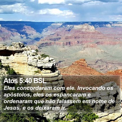 Atos 5:40 BSL Bible Verse Image
