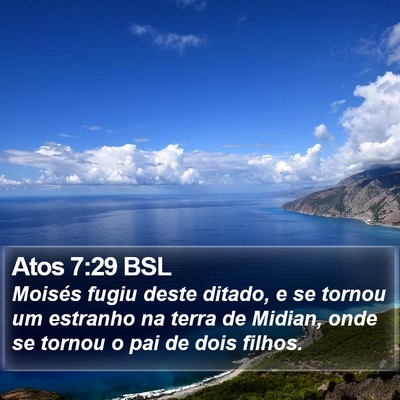 Atos 7:29 BSL Bible Verse Image