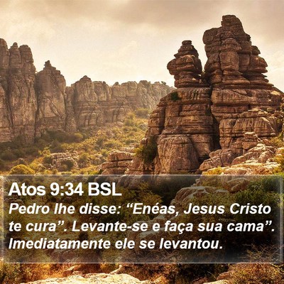 Atos 9:34 BSL Bible Verse Image