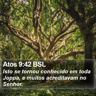 Atos 9:42 BSL Bible Verse Image
