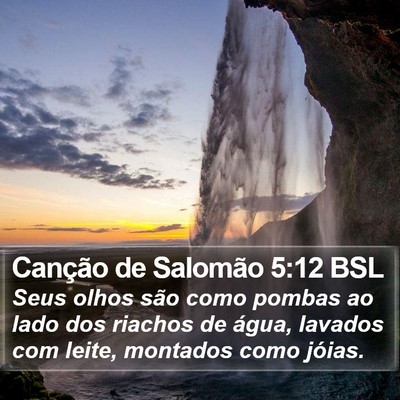 Canção de Salomão 5:12 BSL Bible Verse Image