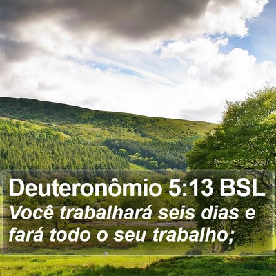 Deuteronômio 5:13 BSL Bible Verse Image