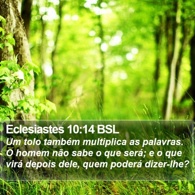 Eclesiastes 10:14 BSL Bible Verse Image