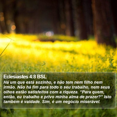 Eclesiastes 4:8 BSL Bible Verse Image
