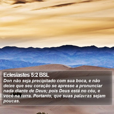 Eclesiastes 5:2 BSL Bible Verse Image