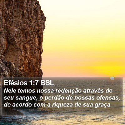 Efésios 1:7 BSL Bible Verse Image