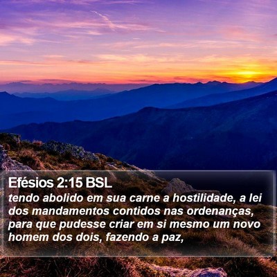 Efésios 2:15 BSL Bible Verse Image