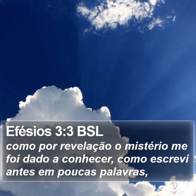 Efésios 3:3 BSL Bible Verse Image