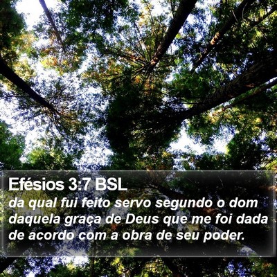 Efésios 3:7 BSL Bible Verse Image