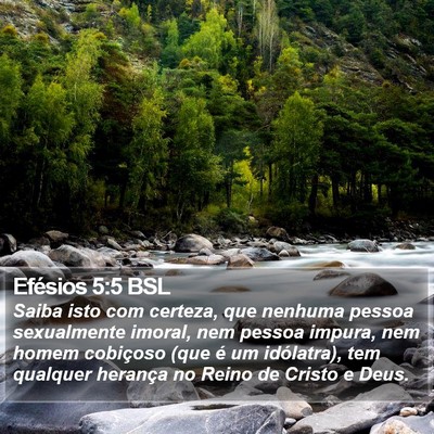 Efésios 5:5 BSL Bible Verse Image