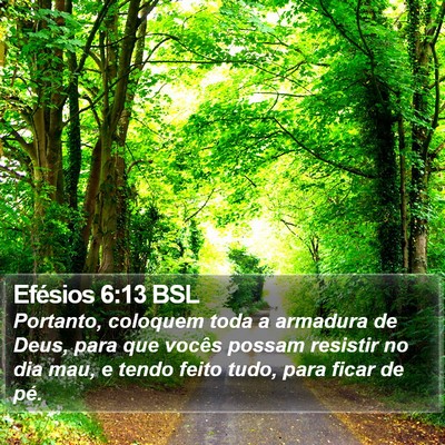 Efésios 6:13 BSL Bible Verse Image