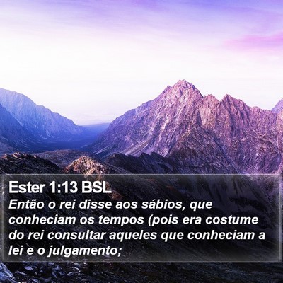 Ester 1:13 BSL Bible Verse Image