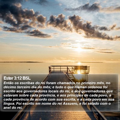 Ester 3:12 BSL Bible Verse Image
