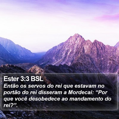 Ester 3:3 BSL Bible Verse Image