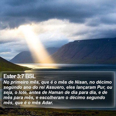 Ester 3:7 BSL Bible Verse Image