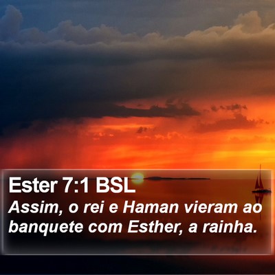 Ester 7:1 BSL Bible Verse Image