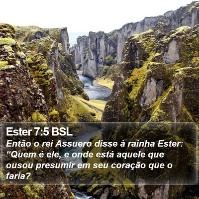 Ester 7:5 BSL Bible Verse Image
