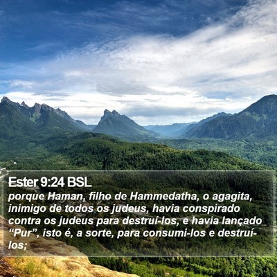 Ester 9:24 BSL Bible Verse Image