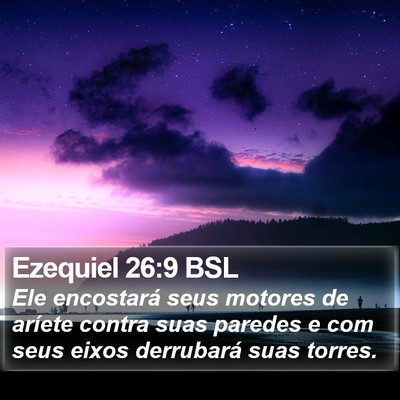 Ezequiel 26:9 BSL Bible Verse Image