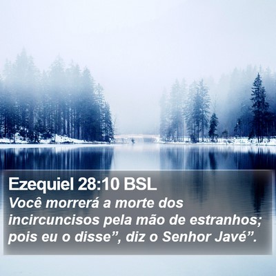 Ezequiel 28:10 BSL Bible Verse Image