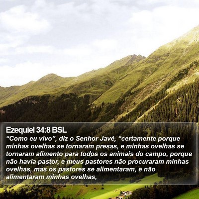 Ezequiel 34:8 BSL Bible Verse Image