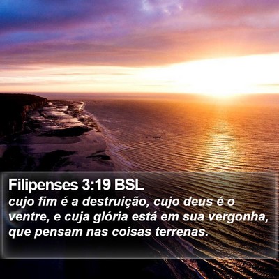 Filipenses 3:19 BSL Bible Verse Image