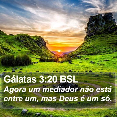 Gálatas 3:20 BSL Bible Verse Image