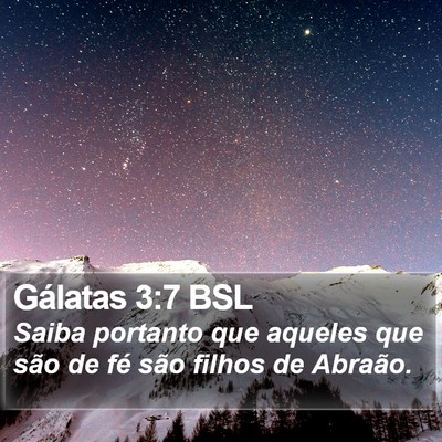 Gálatas 3:7 BSL Bible Verse Image