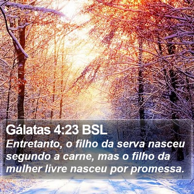 Gálatas 4:23 BSL Bible Verse Image