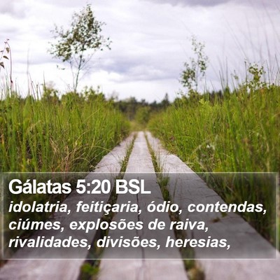 Gálatas 5:20 BSL Bible Verse Image