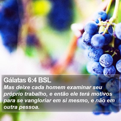 Gálatas 6:4 BSL Bible Verse Image
