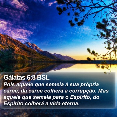 Gálatas 6:8 BSL Bible Verse Image