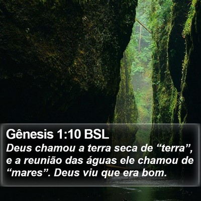 Gênesis 1:10 BSL Bible Verse Image