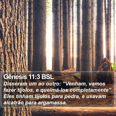 Gênesis 11:3 BSL Bible Verse Image