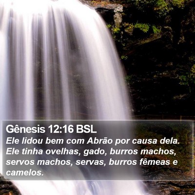 Gênesis 12:16 BSL Bible Verse Image