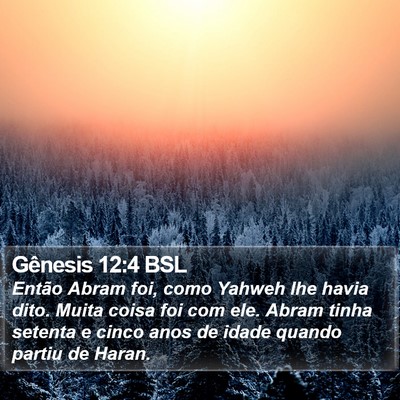 Gênesis 12:4 BSL Bible Verse Image
