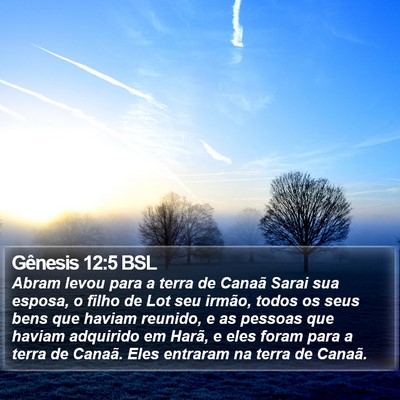 Gênesis 12:5 BSL Bible Verse Image