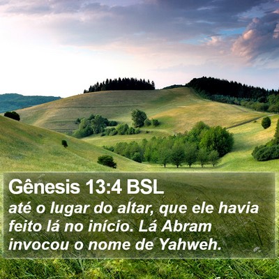 Gênesis 13:4 BSL Bible Verse Image