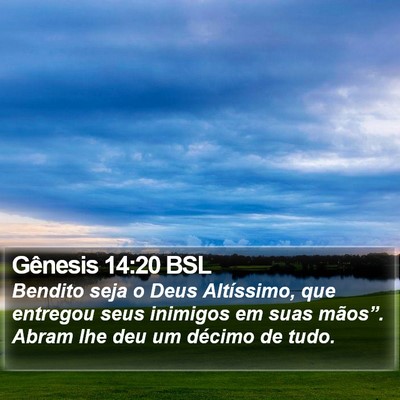 Gênesis 14:20 BSL Bible Verse Image