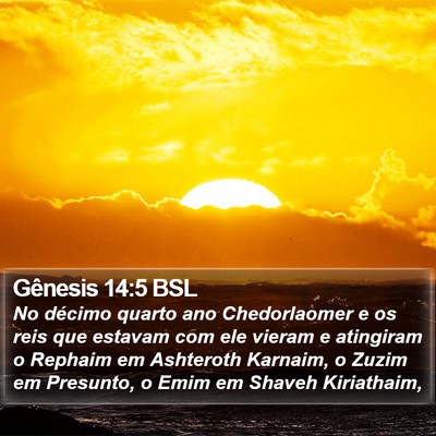 Gênesis 14:5 BSL Bible Verse Image
