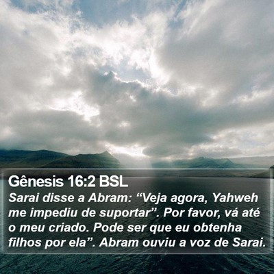 Gênesis 16:2 BSL Bible Verse Image