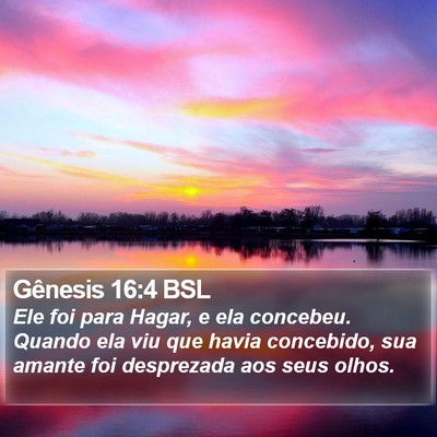 Gênesis 16:4 BSL Bible Verse Image