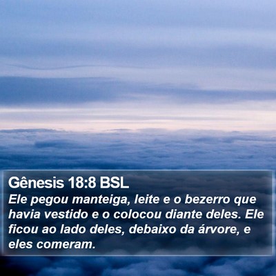 Gênesis 18:8 BSL Bible Verse Image