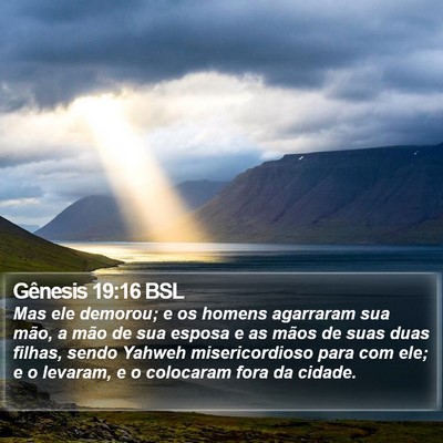 Gênesis 19:16 BSL Bible Verse Image