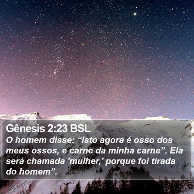 Gênesis 2:23 BSL Bible Verse Image