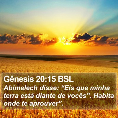 Gênesis 20:15 BSL Bible Verse Image